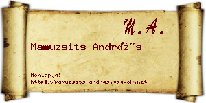 Mamuzsits András névjegykártya