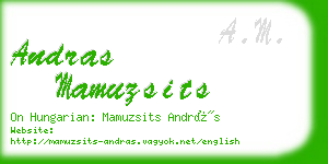 andras mamuzsits business card